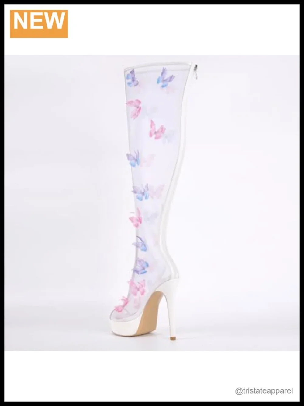 Clear PVC Peep Toe Platform Stiletto Sandals Heels with Back Zipper